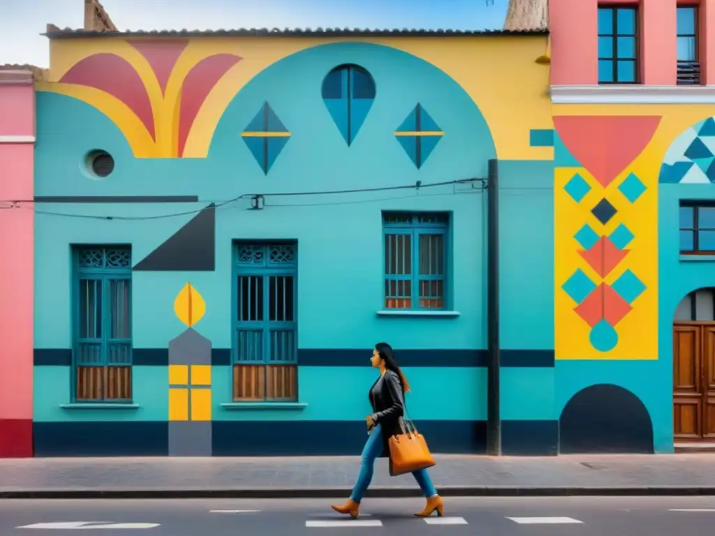 Un mural vibrante en Montevideo fusionando folklore uruguayo con arte contemporáneo