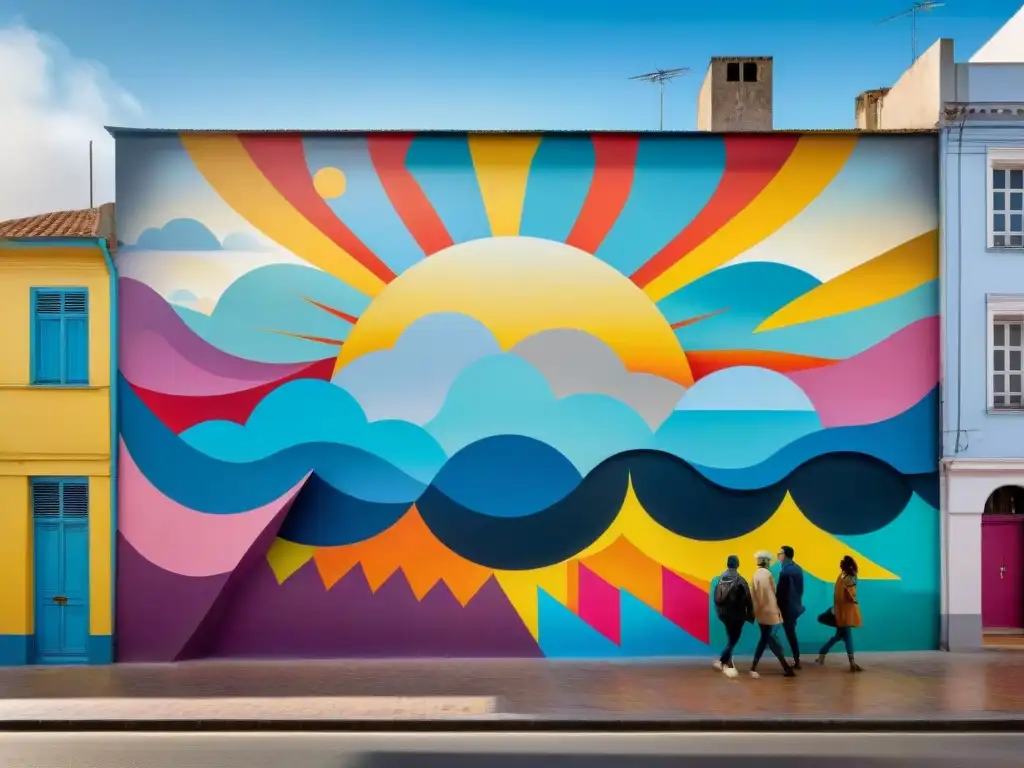 Un mural vibrante en Montevideo, obra de artistas emergentes en colaboración