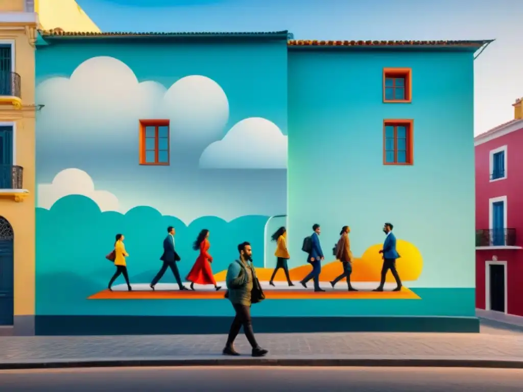 Mural vibrante en Montevideo, Uruguay, uniendo a personas en diversidad con impacto social