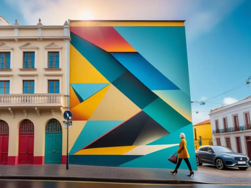 Mural vibrante que fusiona técnicas artísticas innovadoras en Uruguay