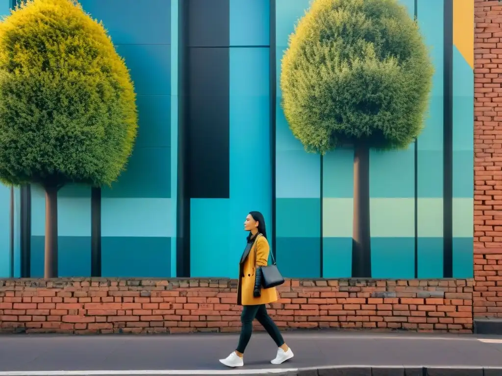 Murales de arte contemporáneo uruguayo en Montevideo con colores vibrantes y formas geométricas