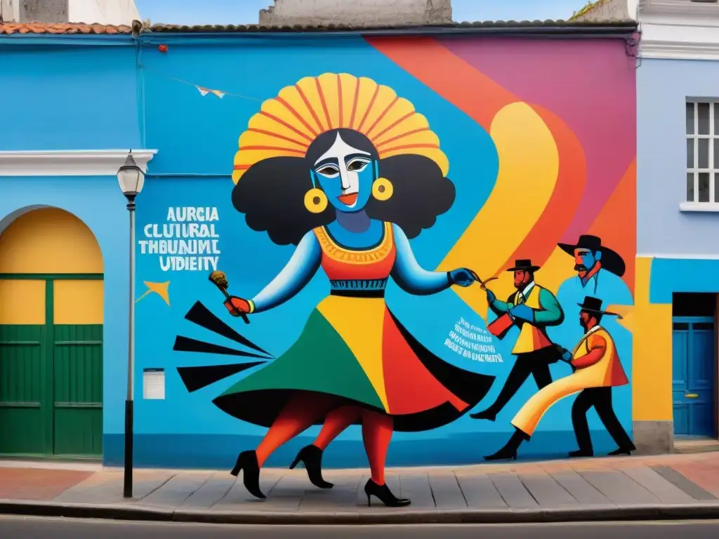 Murales vibrantes de artistas urbanos uruguayos destacados en escena callejera animada