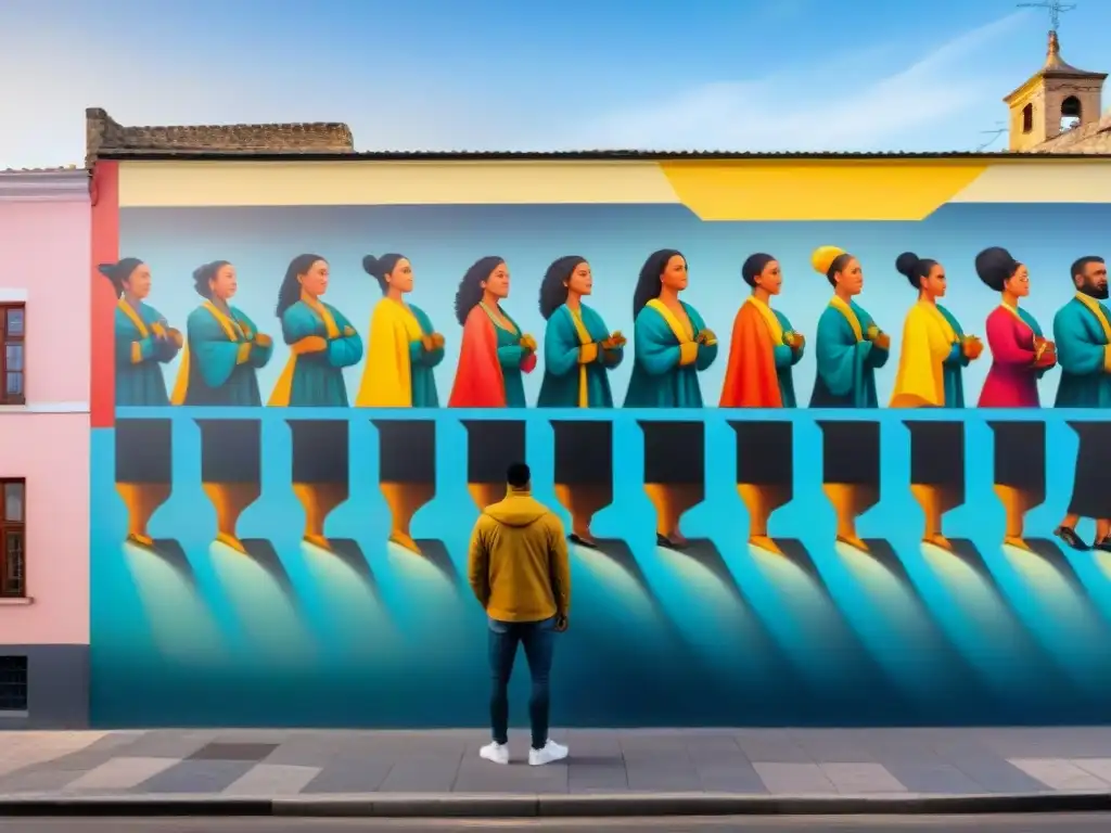 Murales vibrantes unen a personas diversas en solidaridad, reflejando el impacto social del arte contemporáneo en Uruguay