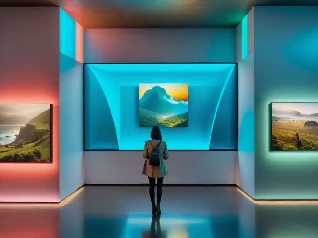 Un museo futurista con exhibiciones holográficas de arte contemporáneo de Uruguay en archivos digitales