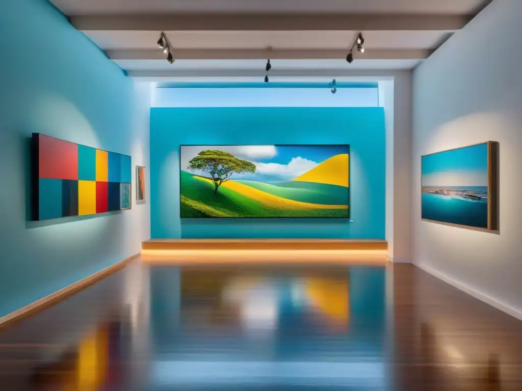 Explorando el proceso creativo en exposiciones de arte contemporáneo en una galería vibrante en Uruguay