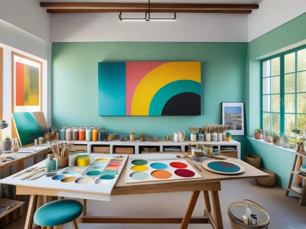 Residencias artísticas arte contemporáneo Uruguay: Estudio de arte en Uruguay lleno de color y creatividad