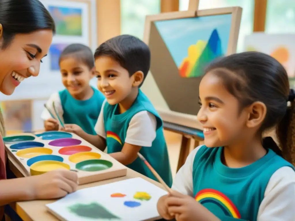 Un taller de arte inclusivo con niños y artistas uruguayos, fomentando el impacto social