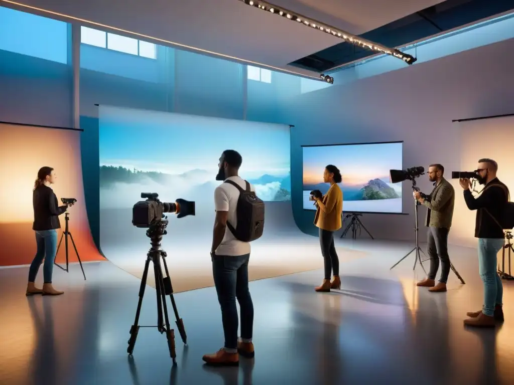 Un taller de fotografía contemporánea en Uruguay, donde diversos fotógrafos se concentran en capturar la esencia artística con pasión y creatividad