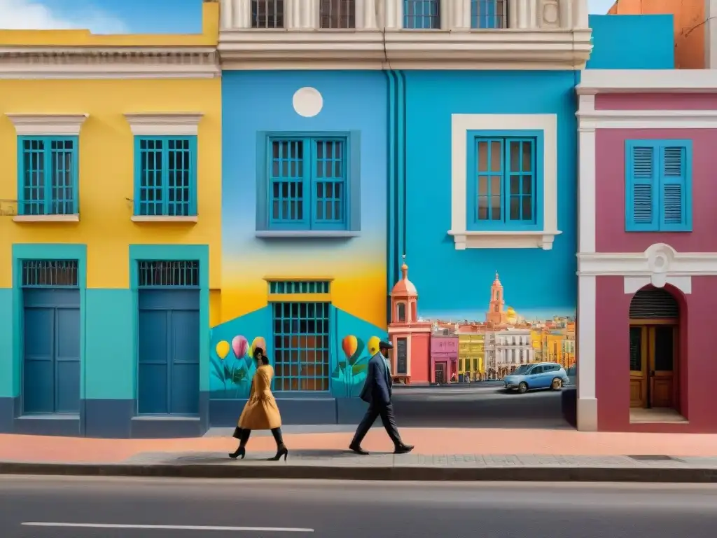 Vibrante arte callejero en Montevideo, Uruguay, fusionando historia y modernidad