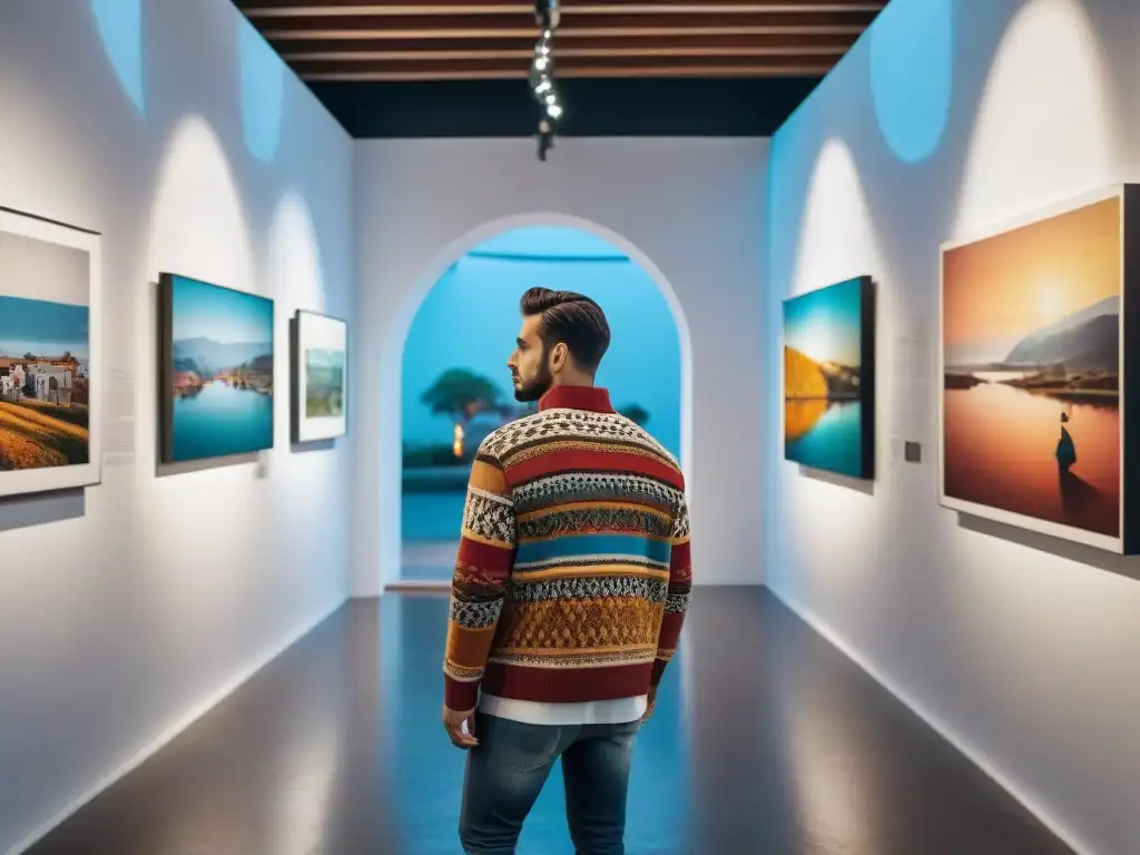 Exposición vibrante de arte contemporáneo en centro cultural de Uruguay, reflejando la diversidad y dinamismo