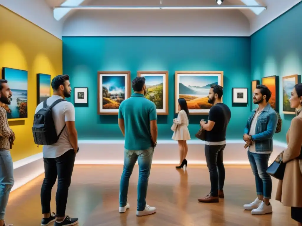 Vibrante galería de arte en Montevideo: escena contemporánea uruguaya Vibrante galería de arte en Montevideo con obras de autores emergentes