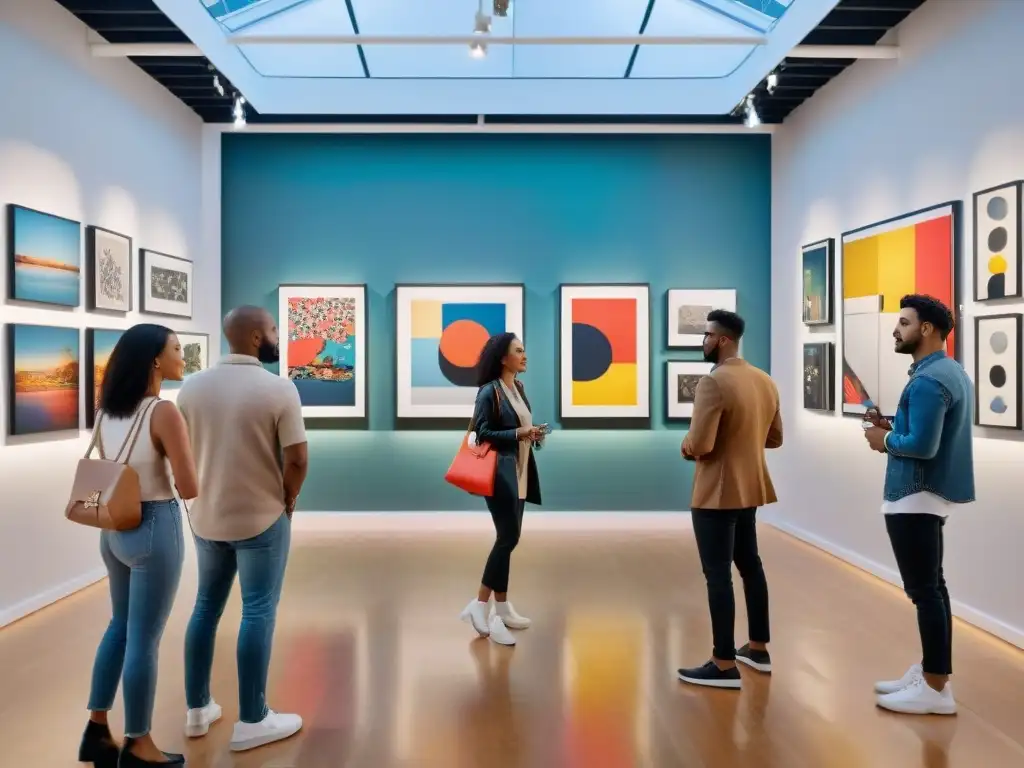 Un vibrante encuentro de artistas emergentes y consagrados en una galería de arte contemporáneo