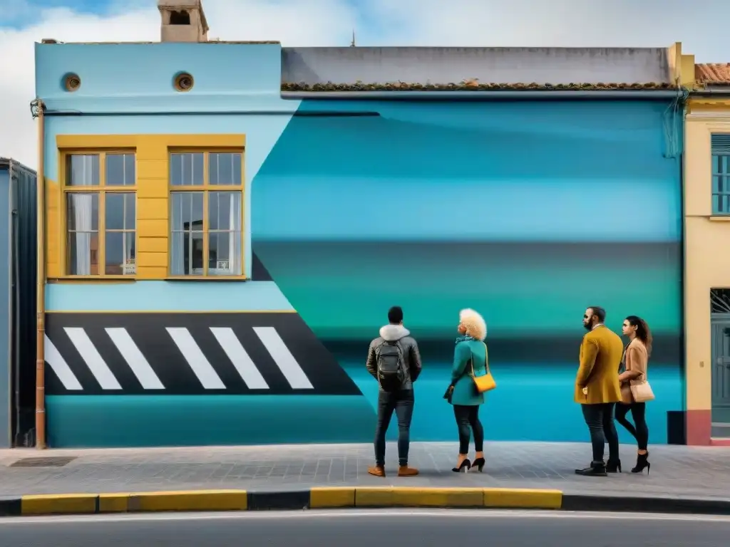 Un vibrante mural de arte callejero en Montevideo, Uruguay, creado por colectivos artísticos