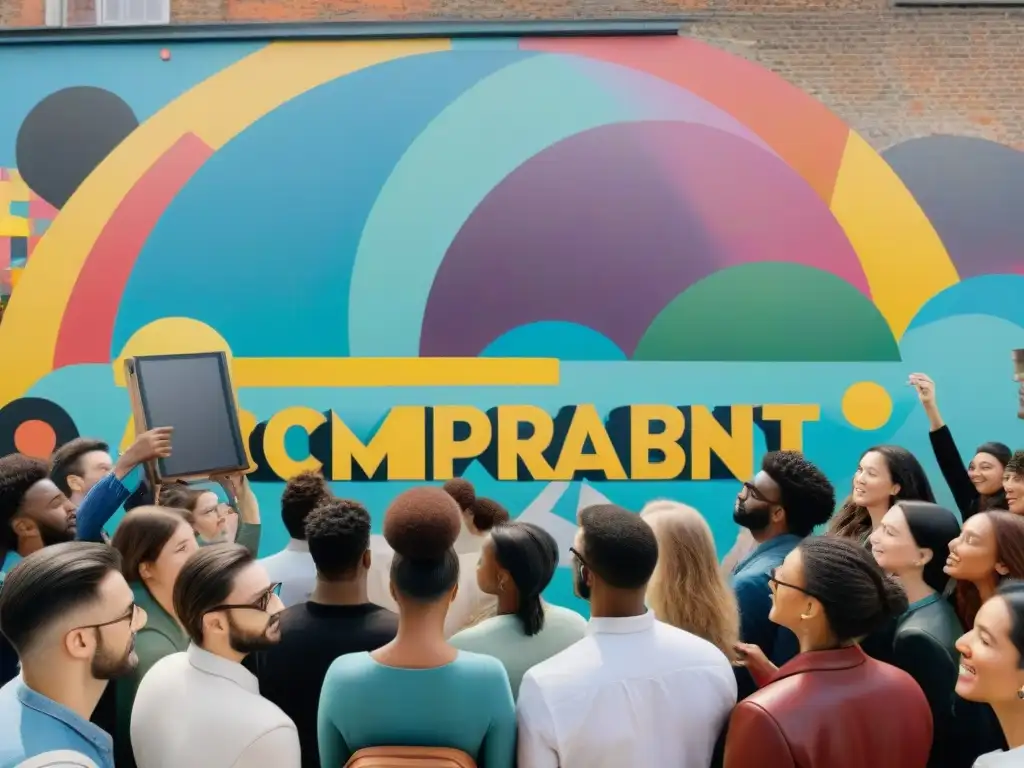 Un vibrante mural de arte contemporáneo impacta la educación y la sociedad, con artistas colaborando y creando juntos