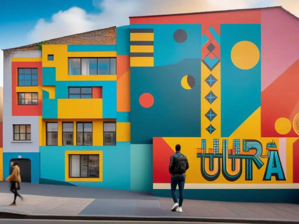 Un vibrante mural que fusiona arte tradicional uruguayo con influencias contemporáneas