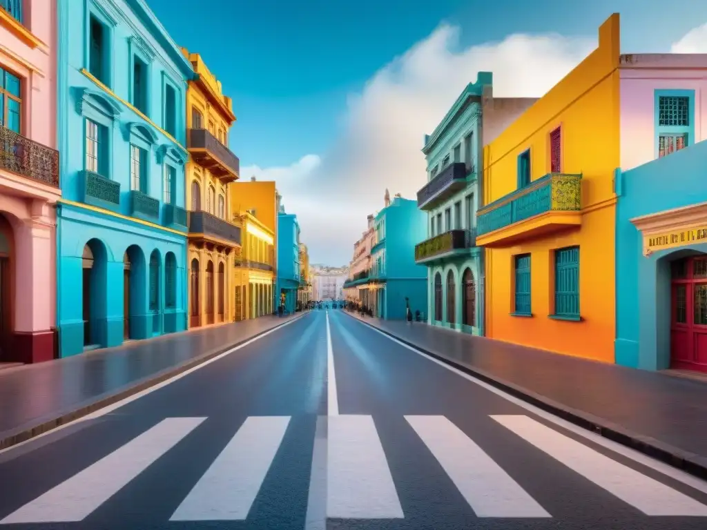 Un vibrante mural de Montevideo, Uruguay, reflejando colaboraciones artísticas en el merchandising uruguayo