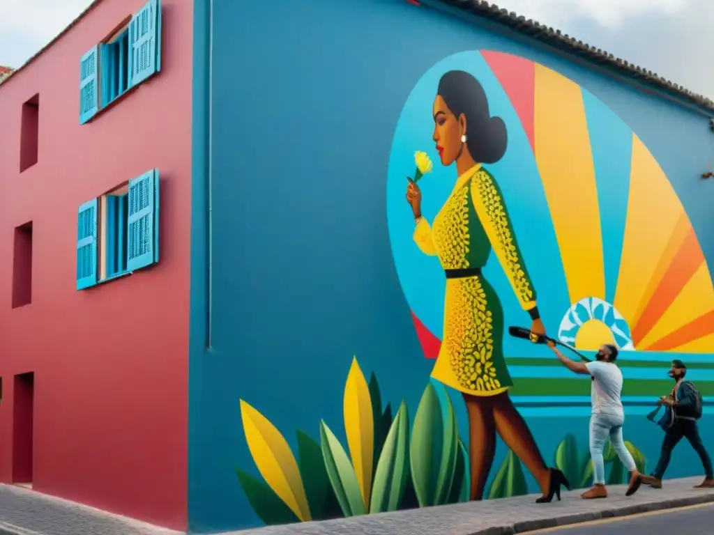 Un vibrante mural comunitario en Uruguay muestra diversidad y creatividad