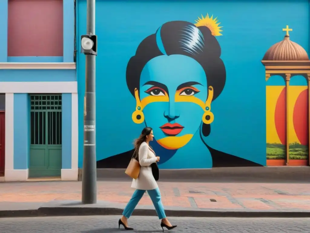 Un vibrante mural de Montevideo, Uruguay, creado por colectivos artísticos locales