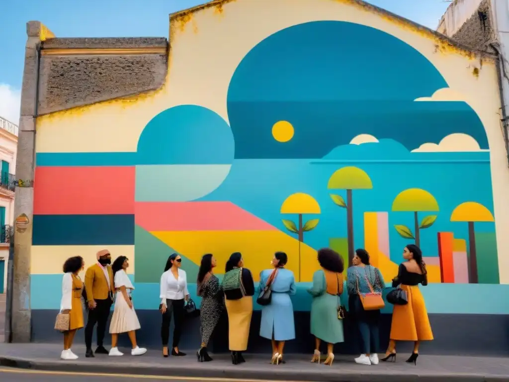 Vibrante mural en Montevideo uniendo culturas y tradiciones, reflejando el impacto cultural del arte contemporáneo en Uruguay