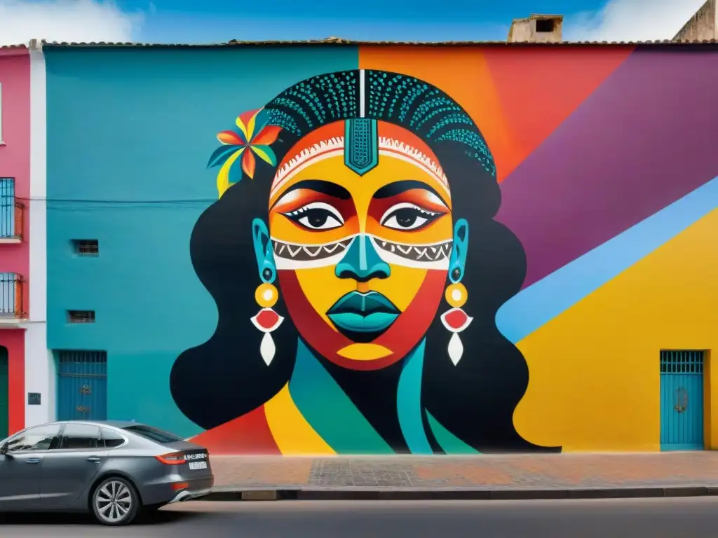 Un vibrante mural en Montevideo fusiona estilos africanos y uruguayos, mostrando la influencia afrouruguaya en el arte contemporáneo