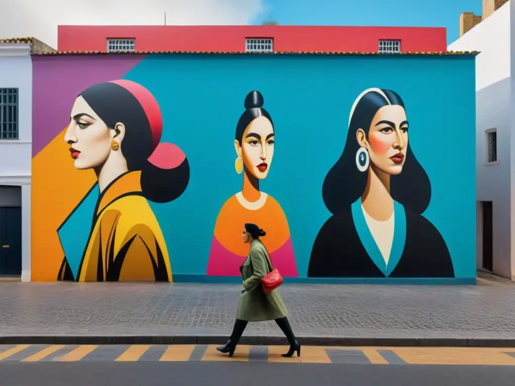 Vibrante mural en Montevideo, Uruguay, inspirado en el Arte contemporáneo uruguayo Generación del 45