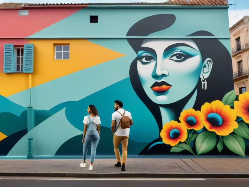 Un vibrante mural en proceso, donde jóvenes artistas uruguayos fusionan arte tradicional y contemporáneo