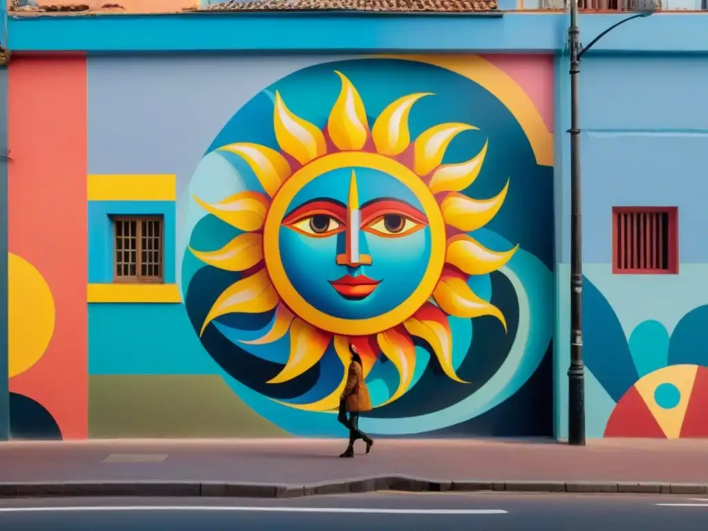 Vibrante mural en Montevideo fusiona símbolos tradicionales con arte contemporáneo uruguayo identidad nacional