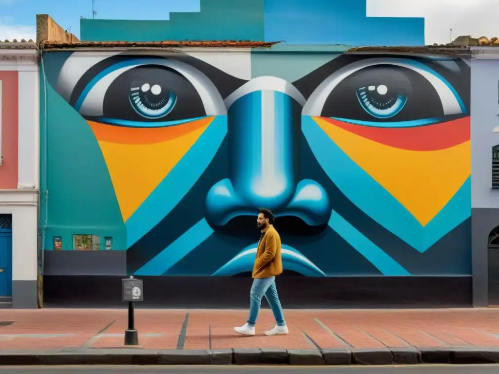 Un vibrante mural urbano en Montevideo, Uruguay, muestra la preservación del arte contemporáneo