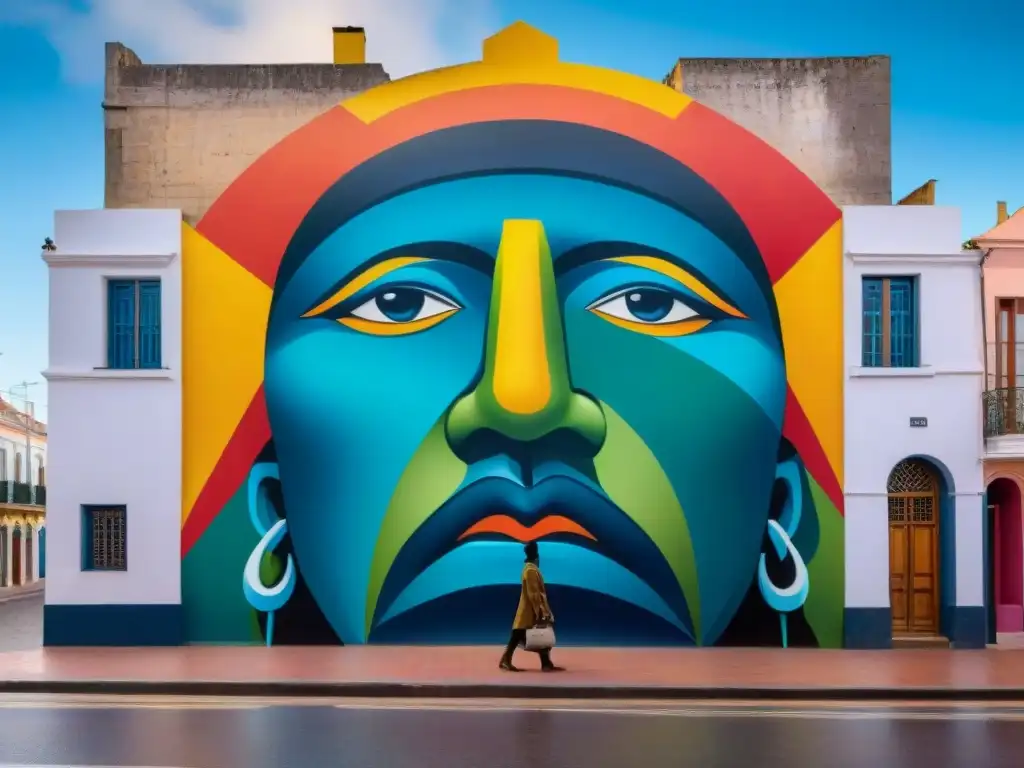 Un vibrante mural urbano en Montevideo, Uruguay, reflejando la diversidad y libertad del arte contemporáneo uruguayo