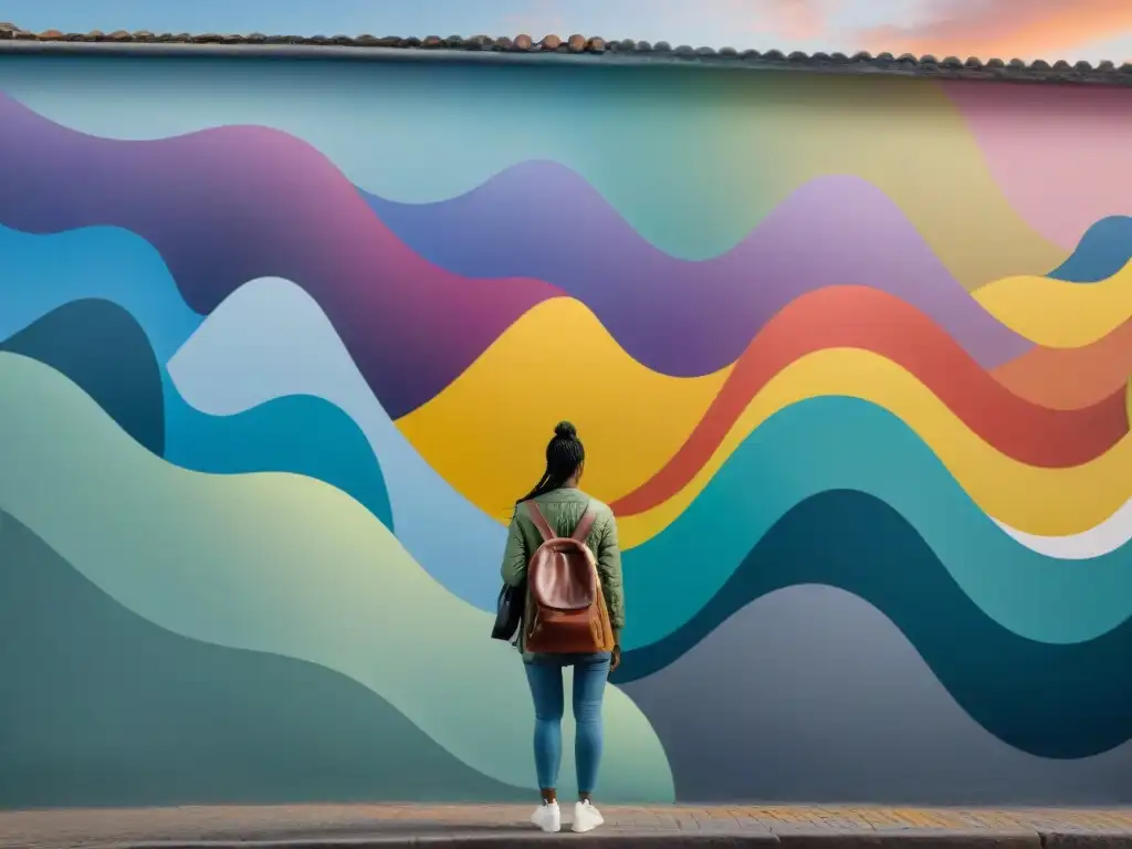 Un vibrante mural urbano en Uruguay que simboliza unidad y cambio social, reflejando arte contemporáneo y mensajes sociales