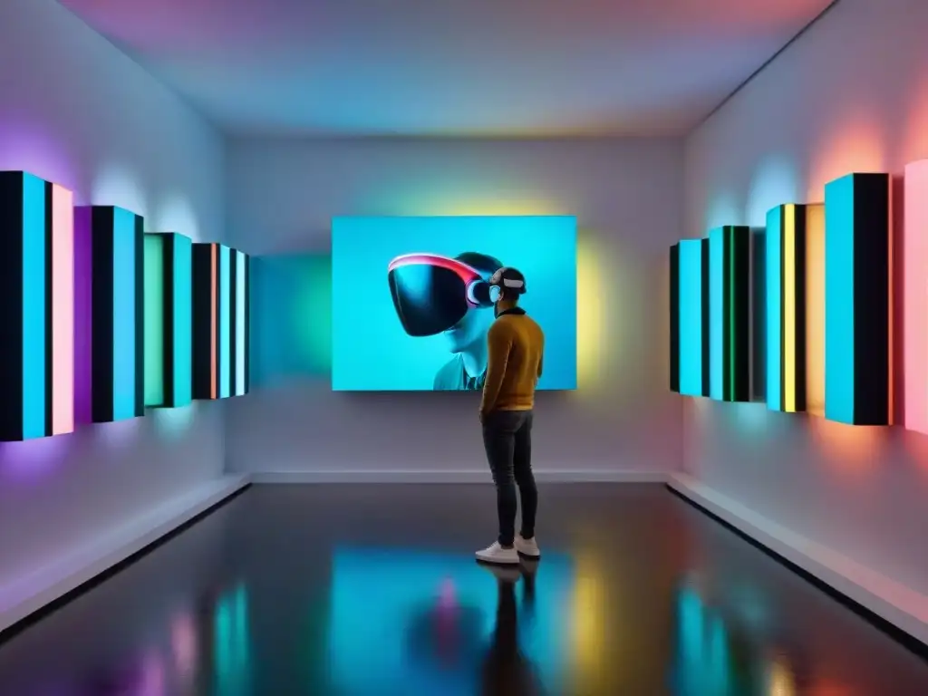 Un vistazo a la revolución digital del arte contemporáneo en Uruguay: galería futurista llena de coloridas proyecciones y tecnología VR